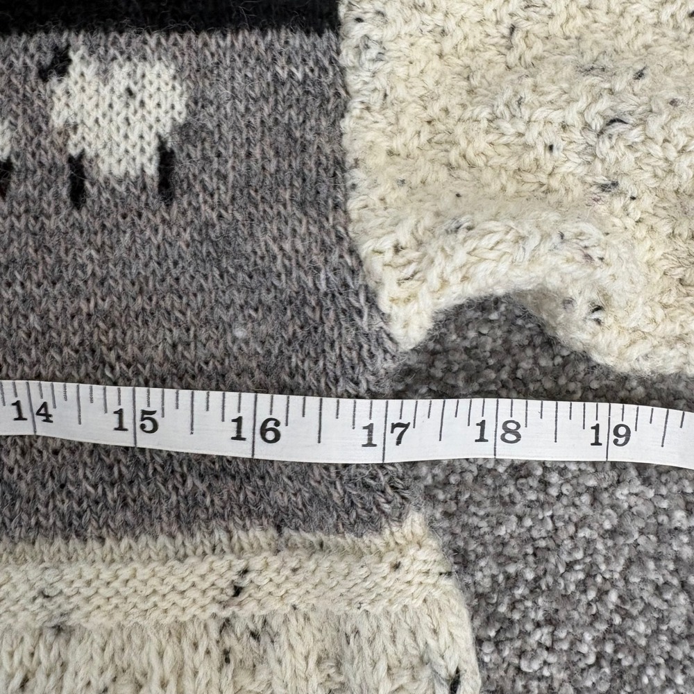 Glencroft Womens Large Pure Wool Sheep Landscape Cable Knit Sweater Made in UK - Picture 7 of 7